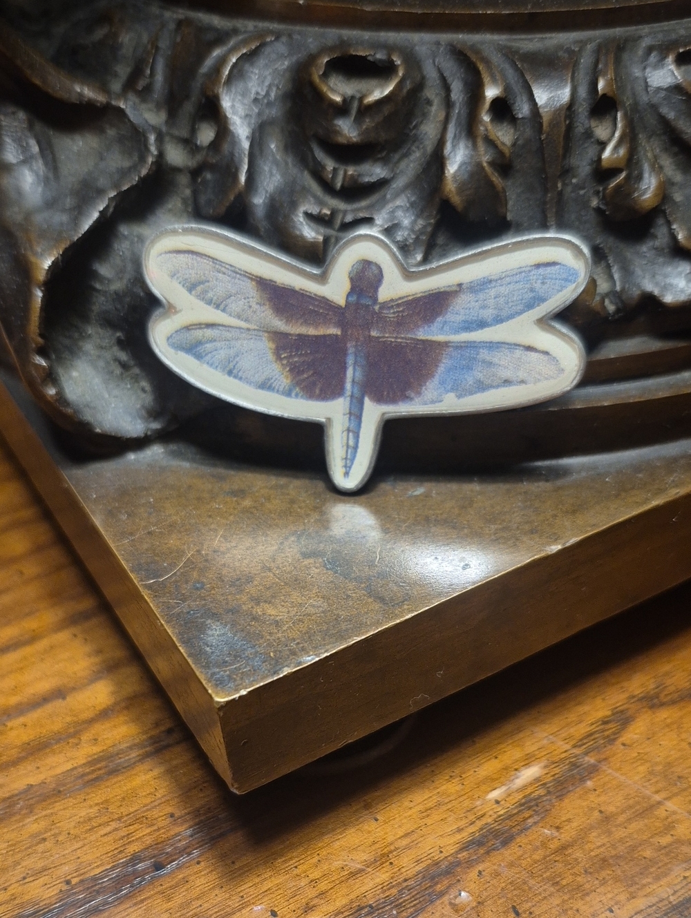 MARJOLEIN BASTIN DRAGONFLY Pewter Acrylic Brooch